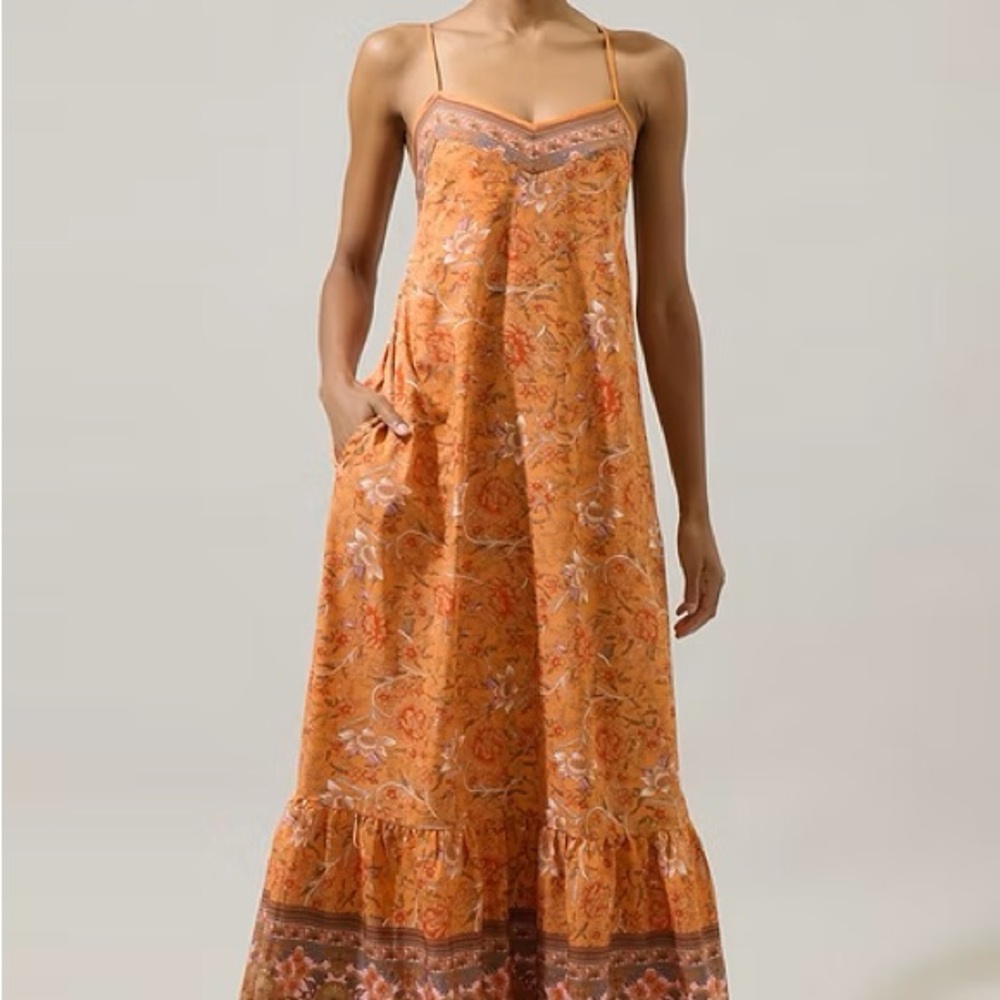 Sugarlips Gisela Floral Valle Tie Back Maxi Dress